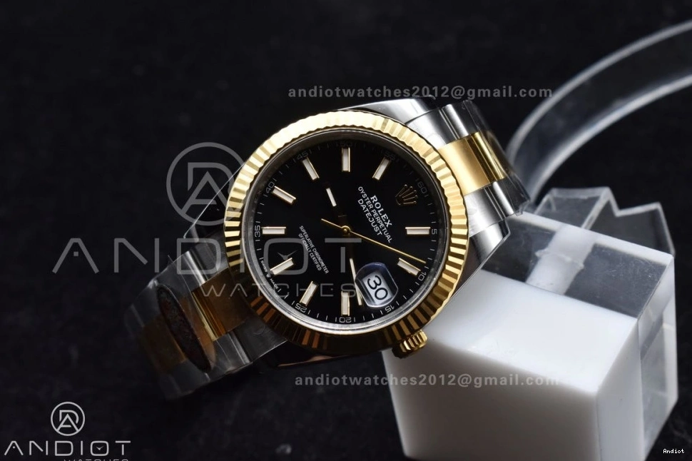 Edition Clean YG Steel 41 Dial on 904L Black 1:1 Bracelet Oyster SS DateJust Stick VR3235 126333 Best 0402